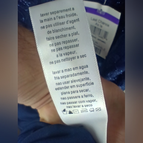 Alex Evenings Long Empire Waist Dress Scoop Neck Bodice Navy Blue Size 12P NWT - Picture 8 of 10